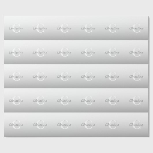 Cursieve naam of andere tekst met monogram | gradi cadeaupapier (Vlak)