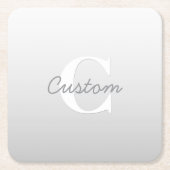 Cursieve naam of andere tekst met monogram | gradi kartonnen onderzetters (Voorkant)