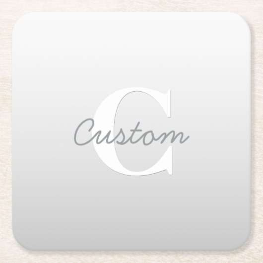 Cursieve naam of andere tekst met monogram | gradi kartonnen onderzetters (Voorkant)