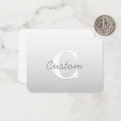 Cursieve naam of andere tekst met monogram | gradi notitiekaartje (Voorkant / Achterkant in situ)