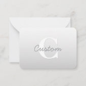 Cursieve naam of andere tekst met monogram | gradi notitiekaartje (Voorkant)