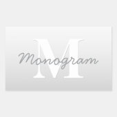 Cursieve naam of andere tekst met monogram | gradi rechthoekige sticker (Voorkant)