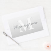 Cursieve naam of andere tekst met monogram | gradi rechthoekige sticker (Envelop)