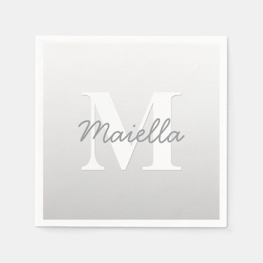Cursieve naam of andere tekst met monogram | gradi servet (Voorkant)