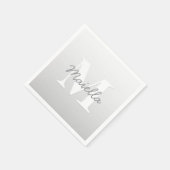 Cursieve naam of andere tekst met monogram | gradi servet (Hoek)