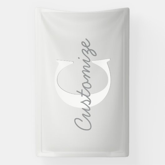 Cursieve naam of andere tekst met monogram | Gradi Spandoek (Verticaal)