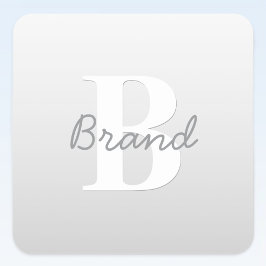 Cursieve naam of andere tekst met monogram | gradi vierkante sticker
