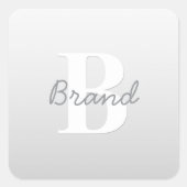 Cursieve naam of andere tekst met monogram | gradi vierkante sticker (Voorkant)