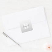 Cursieve naam of andere tekst met monogram | gradi vierkante sticker (Envelop)