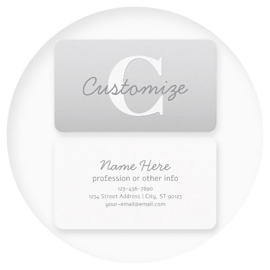 Cursieve naam of andere tekst met monogram | gradi visitekaartje