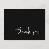 Cursieve script typografie Zwarte Dank je wel Briefkaart (Voorkant)
