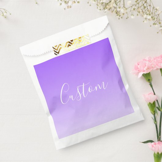 Cursieve scriptnaam & bewerkbare lichte paarse omb bedankzakje (Gezegeld)