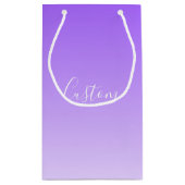 Cursieve scriptnaam & bewerkbare lichte paarse omb klein cadeauzakje (Achterkant)