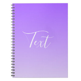 Cursieve scriptnaam & bewerkbare lichte paarse omb notitieboek