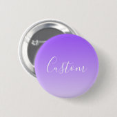 Cursieve scriptnaam & bewerkbare lichte paarse omb ronde button 5,7 cm (Voorkant /achterkant)