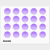 Cursieve scriptnaam & bewerkbare lichte paarse omb ronde sticker (Vel)