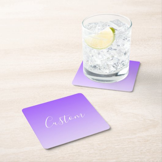 Cursieve scriptnaam en bewerkbare lichte Paarse om Kartonnen Onderzetters (Insitu)