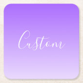 Cursieve scriptnaam en bewerkbare lichte Paarse om Kartonnen Onderzetters (Voorkant)