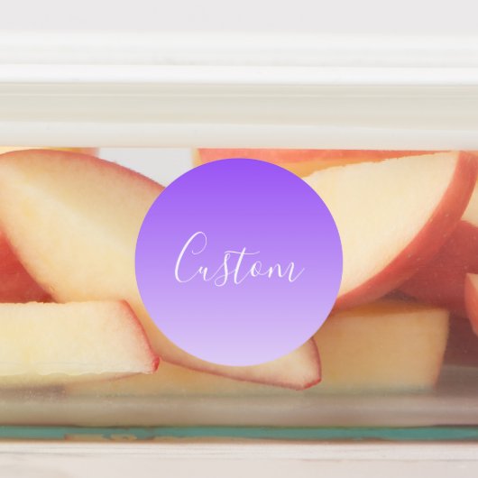 Cursieve scriptnaam en bewerkbare lichte Paarse om Labels (Aangebracht)