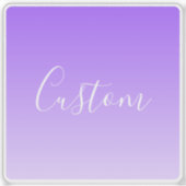 Cursieve scriptnaam en bewerkbare lichte Paarse om Sticker (Voorkant)