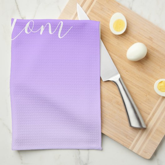 Cursieve scriptnaam en bewerkbare lichte Paarse om Theedoek (Quarter Fold)