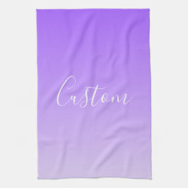 Cursieve scriptnaam en bewerkbare lichte Paarse om Theedoek