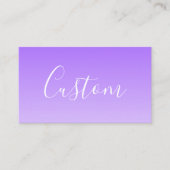 Cursieve scriptnaam en bewerkbare lichte Paarse om Visitekaartje (Voorkant)
