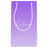 Cursieve scriptnaam & Lichtpaarse ombre die bewerk Klein Cadeauzakje (Voorkant)