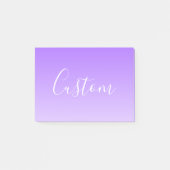 Cursieve scriptnaam & Lichtpaarse ombre die bewerk Post-it® Notes (Voorkant)