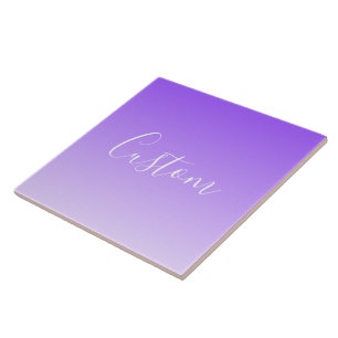 Cursieve scriptnaam & Lichtpaarse ombre die bewerk Tegeltje