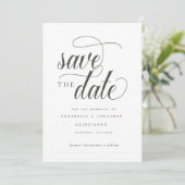 Cursieve scripttypografie save the date (Staand voorkant)
