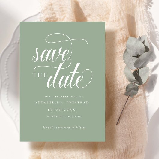Cursieve scripttypografie save the date