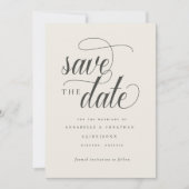 Cursieve scripttypografie save the date (Voorkant)