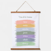 Cursieve Spaanse dagen van de week Brushstrokes Hangend Wandkleed (Voorkant)