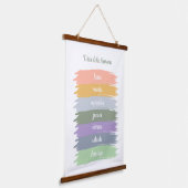 Cursieve Spaanse dagen van de week Brushstrokes Hangend Wandkleed (Gebogen)