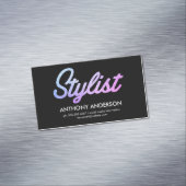 Cursieve stylist groot / Roze Magnetisch Visitekaartje (Voorbeeld)