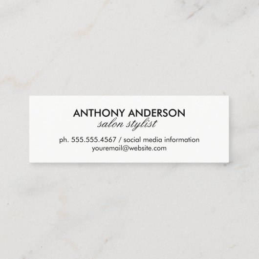 Cursieve stylist groot / Roze Mini Visitekaartje (Achterkant)