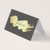 Cursieve tekst | Goudborstel Visitekaartje (Voorkant)