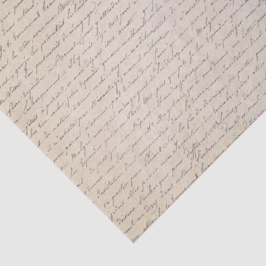 Cursieve tekst op perkamentpapier tissuepapier (Detail)