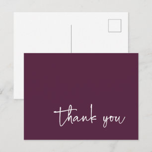 Cursieve typografie pruim bedankt briefkaart
