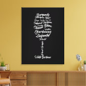 Cursieve wijntypografie in zwart-wit canvas afdruk (Insitu (Woonkamer))