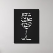 Cursieve wijntypografie in zwart-wit canvas afdruk (Voorkant)