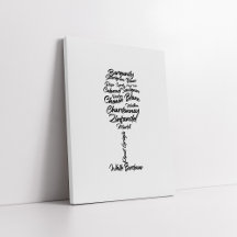 Cursieve wijntypografie in zwart-wit II