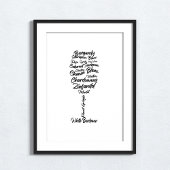 Cursieve wijntypografie in zwart-wit II Poster