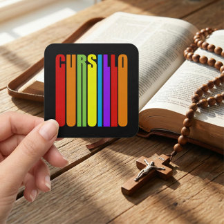 Cursillo Colorful Elongated Text Christian Faith Vierkante Sticker
