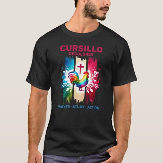 Cursillo DeColores Haan- en kruispenseelstreken T-shirt (Voorkant)