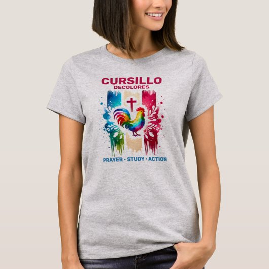 Cursillo DeColores Haan- en kruispenseelstreken T-shirt (Voorkant)