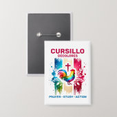 Cursillo DeColores Haan & Kruis Kwaststreken Button (Voorkant / Achterkant)