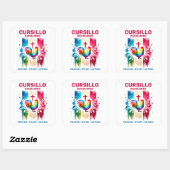 Cursillo DeColores Haan & Kruis Kwaststreken Vierkante Sticker (Vel)