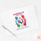 Cursillo DeColores Haan & Kruis Kwaststreken Vierkante Sticker (Envelop)